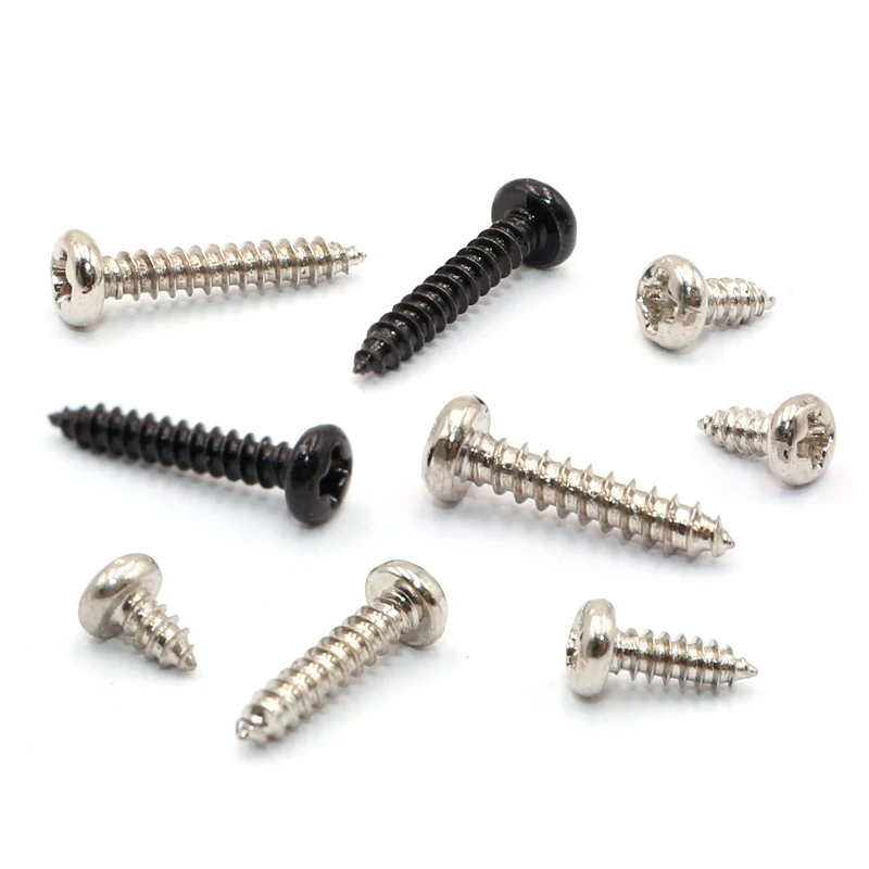 100Pcs Laptop Self Tapping Screws Glasses M1.5 M1.6*L=3/4/5/6mm Phillips Flat Countersunk Cross Round Pan Head Screw Bolts