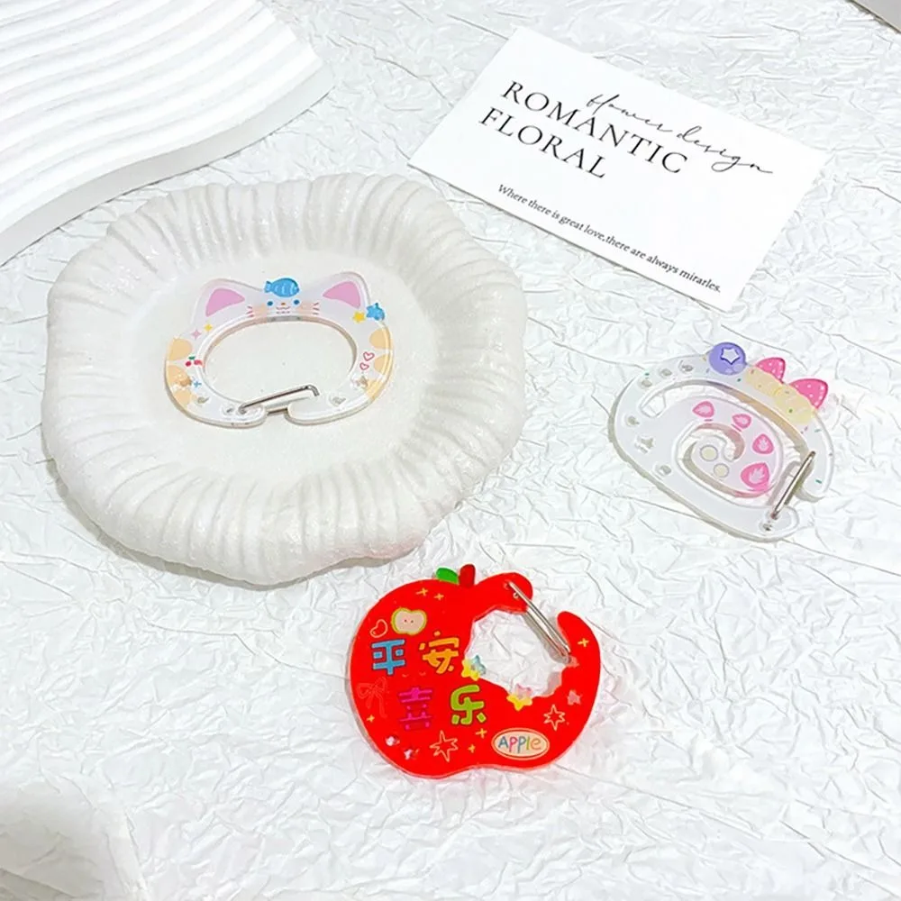 Climbing Hook Acrylic Cartoon Carabiner Star with Wing Piggy Blueberry Cake Keychain Snowman Cat Kitty Keyring Bag Hanging