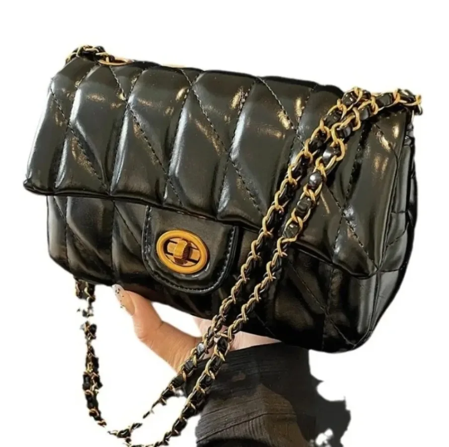 

New senior sense of fashion popular simple versatile work diamond lattice chain bag single shoulder crossbody women's bag