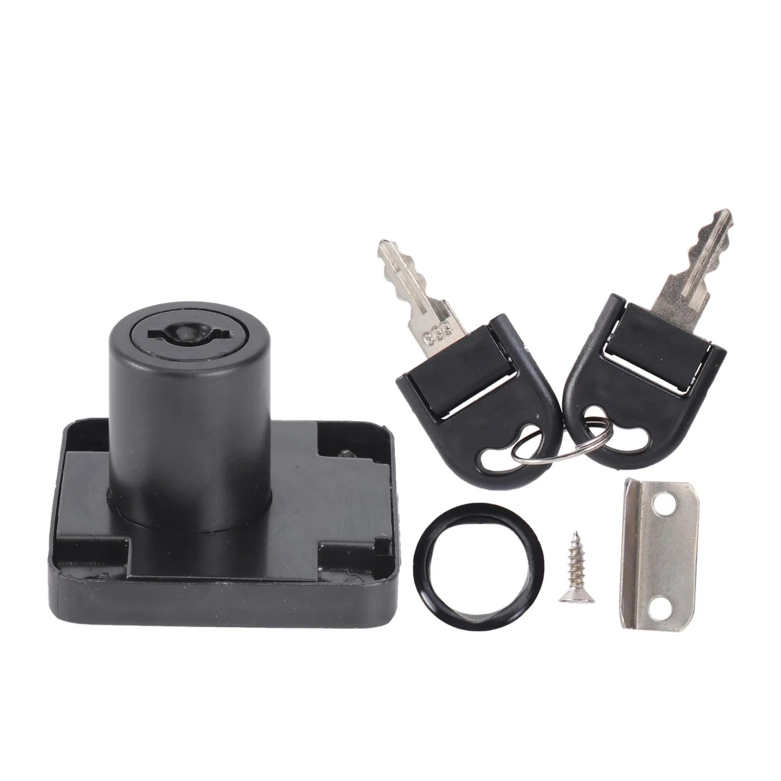 2 Keys Zinc Alloy Cam Lock for Office Files Cabinet Drawer Cupboard TV Stand Bedside Table Locker Replacement Easy Install 19Mm