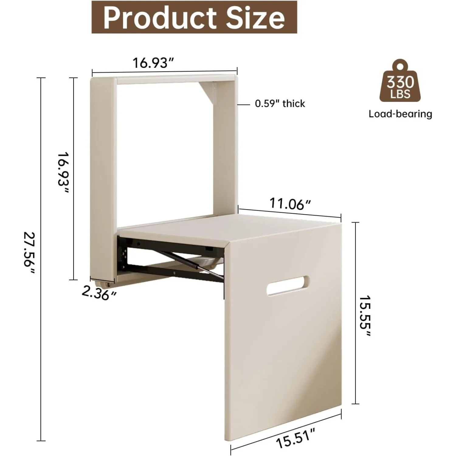 Folding Shower Bench Entryway Stool Wall Mounted Folable Shoe Changing Stool for Bathroom Living Space Saving Extenable Bench ﻿