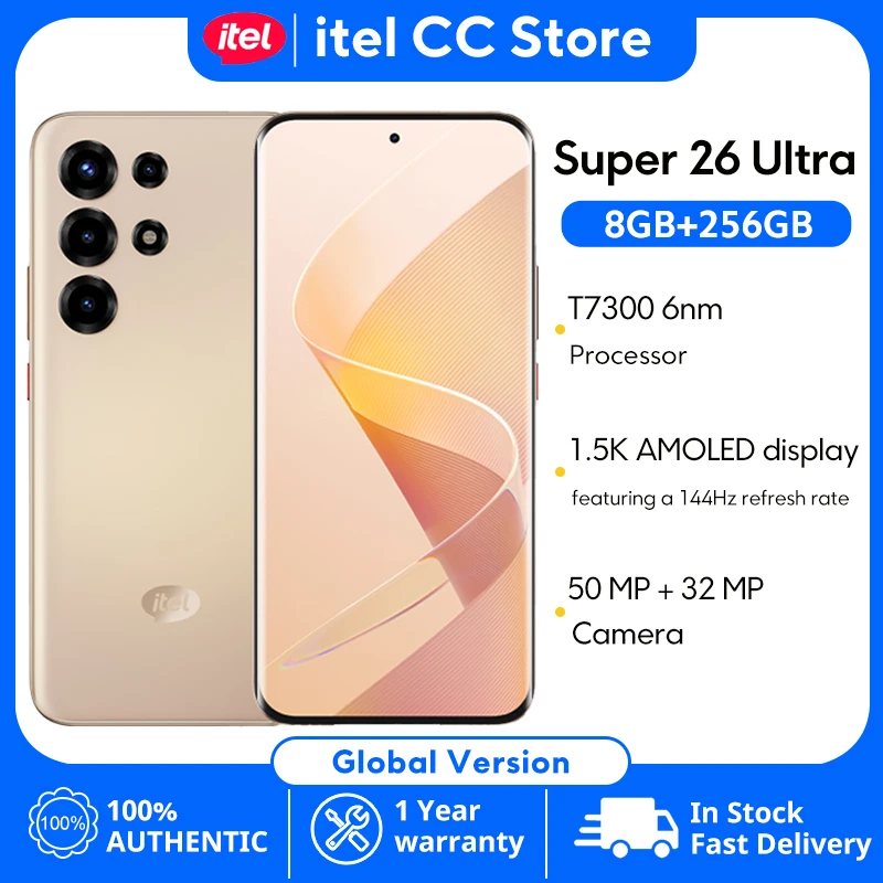 Itel SUPER 26 Ultra 16GB RAM(8+8)+256GB ROM T7300 6nm Processor 6000mAh 6.8mm Slim 6.78