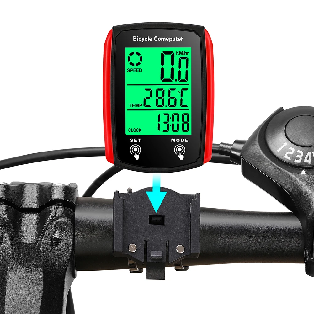 1set GPS Bicycle Computer Wired Speedometer Odometer Stopwatch Speedometer Watch Bicycle Cycling Counter Bicycle Accessories