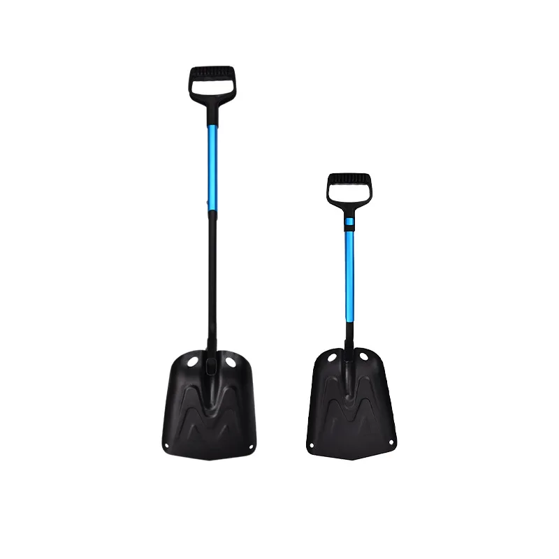 Aluminum Long Handle Snow Shovel for Car and Outdoor, Extendable 70 to 94 cm Folding Emergency Tool with Anti Slip Grip, Winter