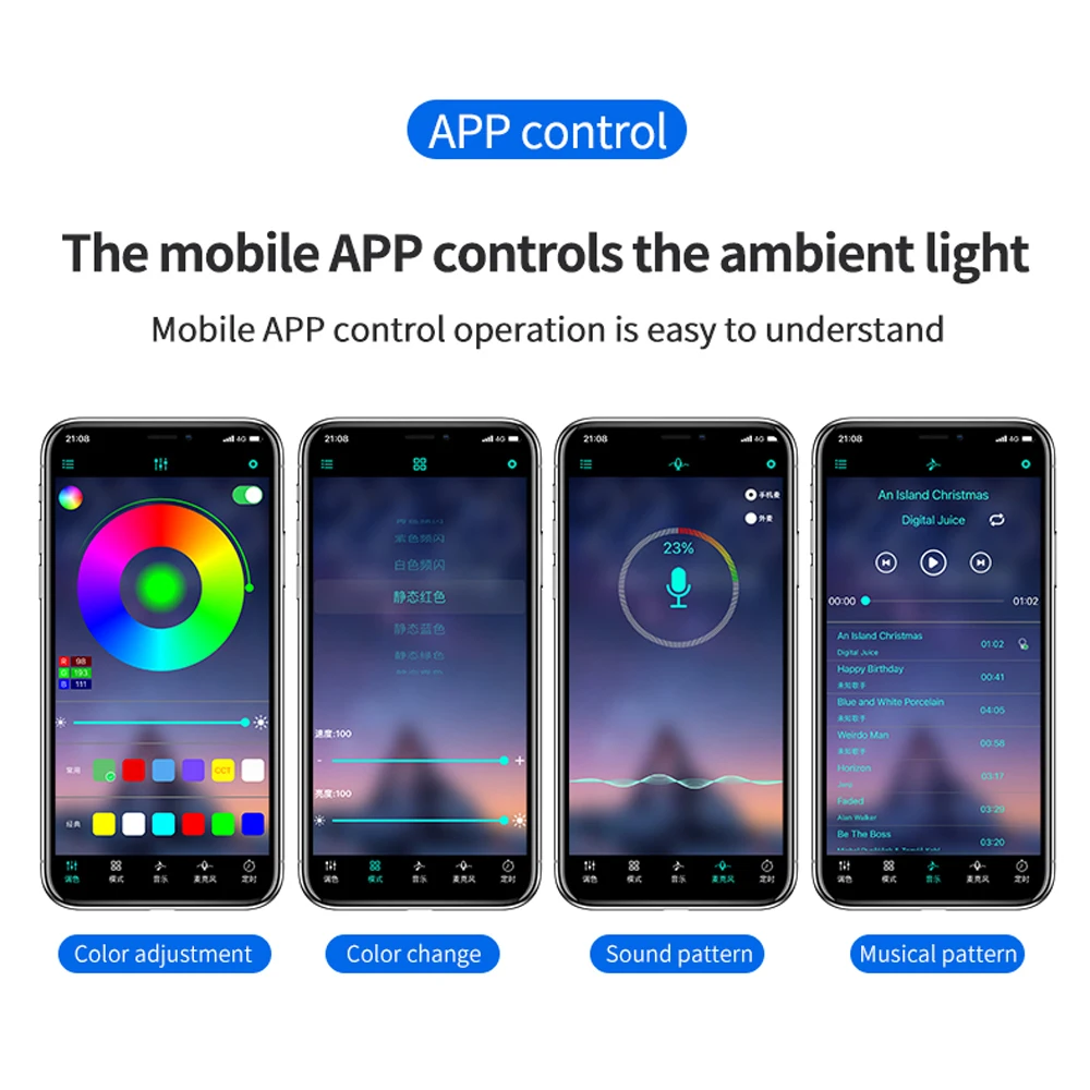 LED ​Motorcycle Decorative Ambient Lamp Remote/APP Control Car Moto Atmosphere Light Moto Strip Lamp Kit Neon Flexible Strip RGB image 6