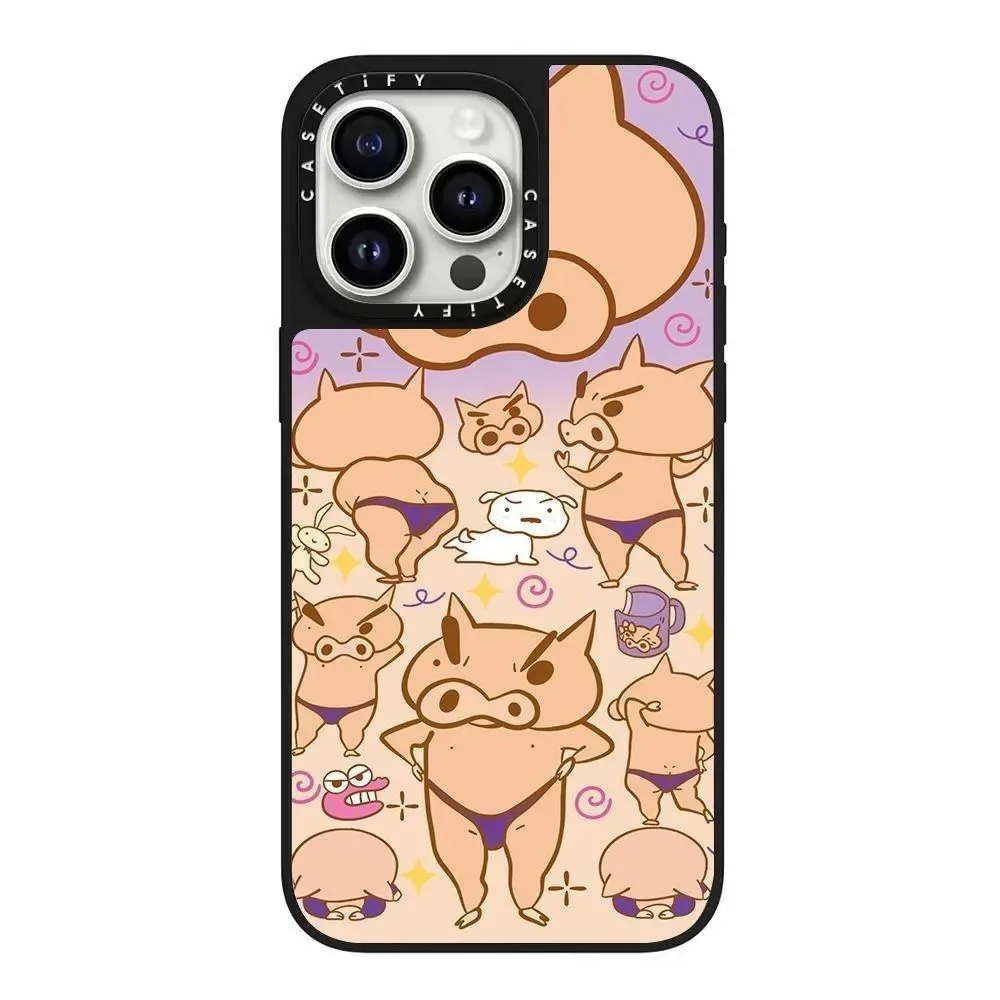 Collaboration Crayon Shin-chan Hello Kitty Apple 16 Pro Max phone case for Apple 17/16/13 cute cartoon view 2