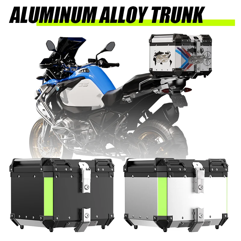 

45L 56L 65L CNC Aluminum Motorcycle Helmet Box Trunk Top Case Travel Luggage Storage Box For BMW r1200gs adventure 1200 gs R1250