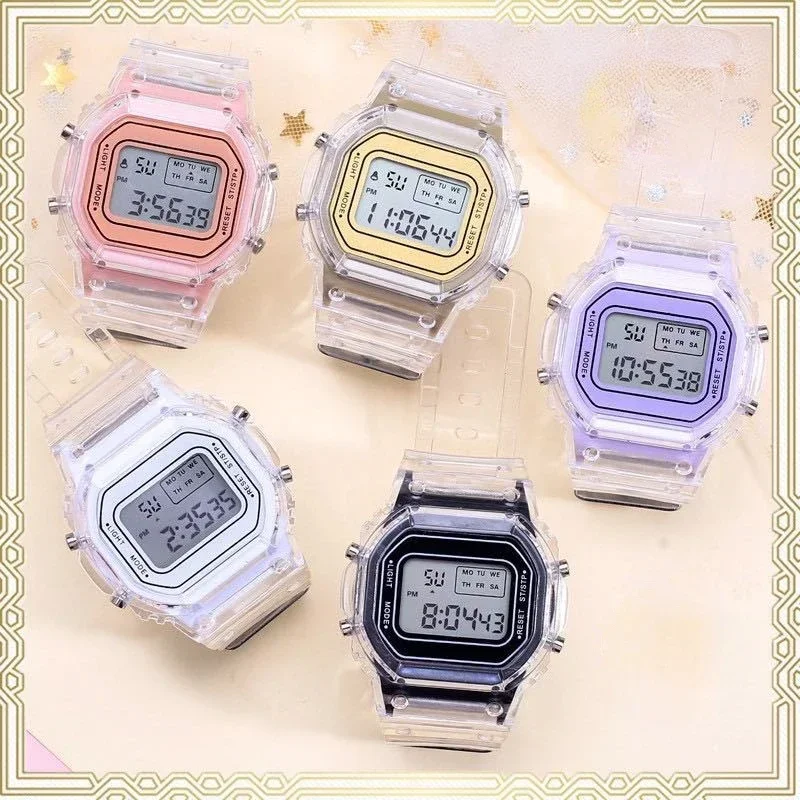 Electronic Watches for Women Men Reloj Silicone Strap Transparent Dress LED Digital Wristwatch Sport Clock Relogio Feminino