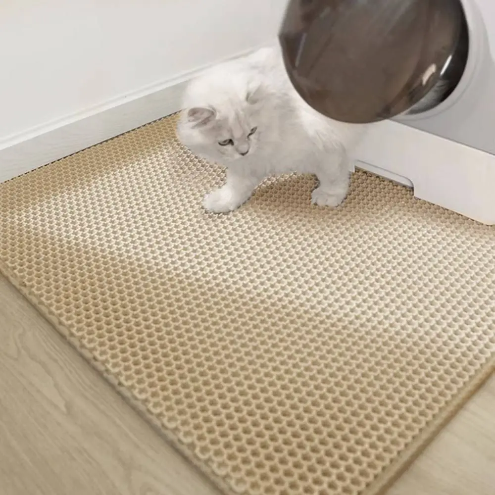 Non-slip Cat Litter Trap Mat EVA Double Layer Cat Litter Box Mat Waterproof Quickly Store Mess Free Litter Mat Pet Supplies