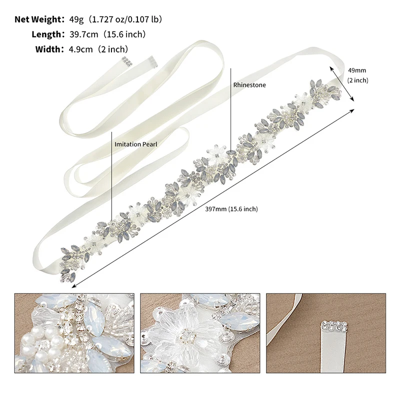 핸드메이드 크리스탈 플라워 벨트, 럭셔리 진주 신부 벨트, 웨딩 드레스, 파티 쥬얼리, 신부 들러리 선물, 여성 액세서리