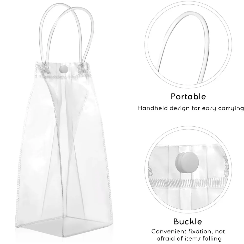 Sacchetti regalo in plastica trasparente da 50 pezzi con manico sacchetto regalo trasparente Tote Bag riutilizzabile sacchetti Goodie in PVC per