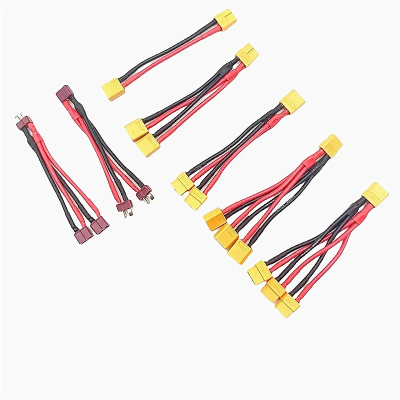 Silicon Wire XT60 Parallel Battery Connector Male/Female Cable Double Extension Y-Splitter/RC Motor with 3-Way 14AWG 10cm