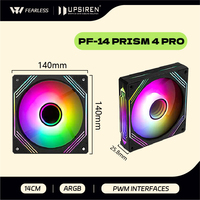 UPSIREN PF-14 PRISM 4PRO Computer Chassis Fan 140mm ARGB 4 Pin PWM Quiet Cooling Fan 12V Large Air Volume 61.5CFM/650-1800RPM