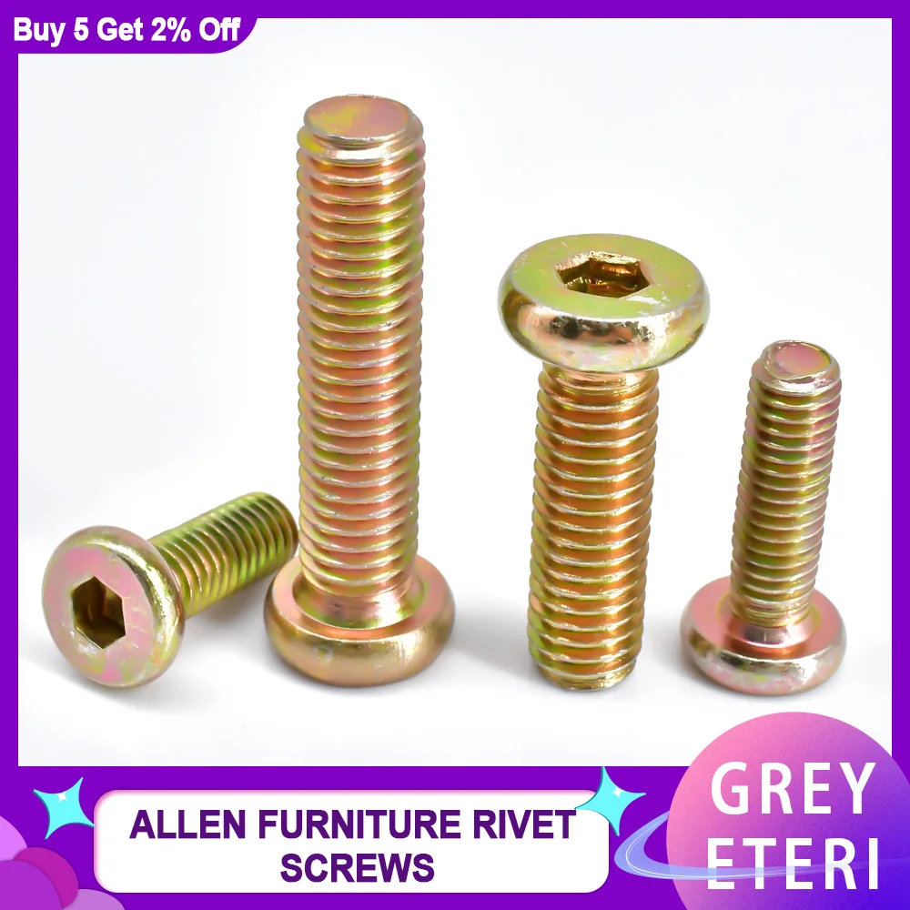 Болт с шестигранным отверстием для мебели M6 M8