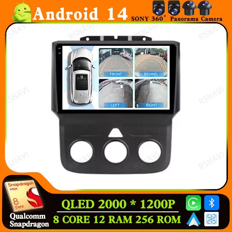 

Android 14 Car Radio for Dodge Ram 1500 5500 2013 2014-2019 Stereo GPS Navigation 2 DIN Viedo Player Multimedia DSP Head Unit BT