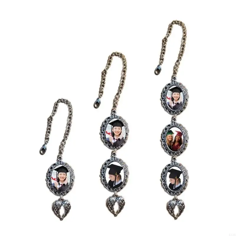  Graduate Memorial Photo Chain Versatile Graduation Themed Photo Frame Pendant with Caps Tassels Grad Season Gift
