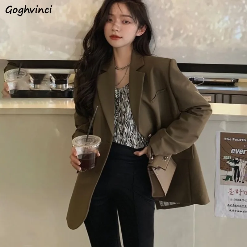 Blazers Women Design Elegant Ins Harajuku Profession Style Chic Korean Fashion Office Lady Simple Spring Autumn Coats Ulzzang