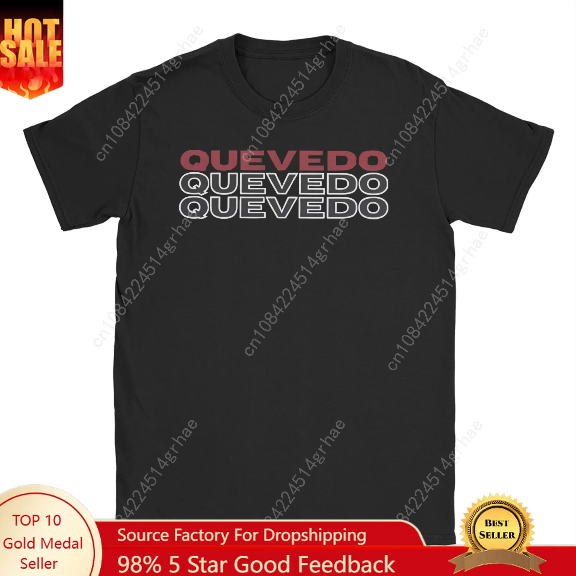 

QUEVEDO Tour 2025 T Shirt Men Cotton Amazing T-Shirt Crewneck Hip Hop Tees Short Sleeve Tops Big Size