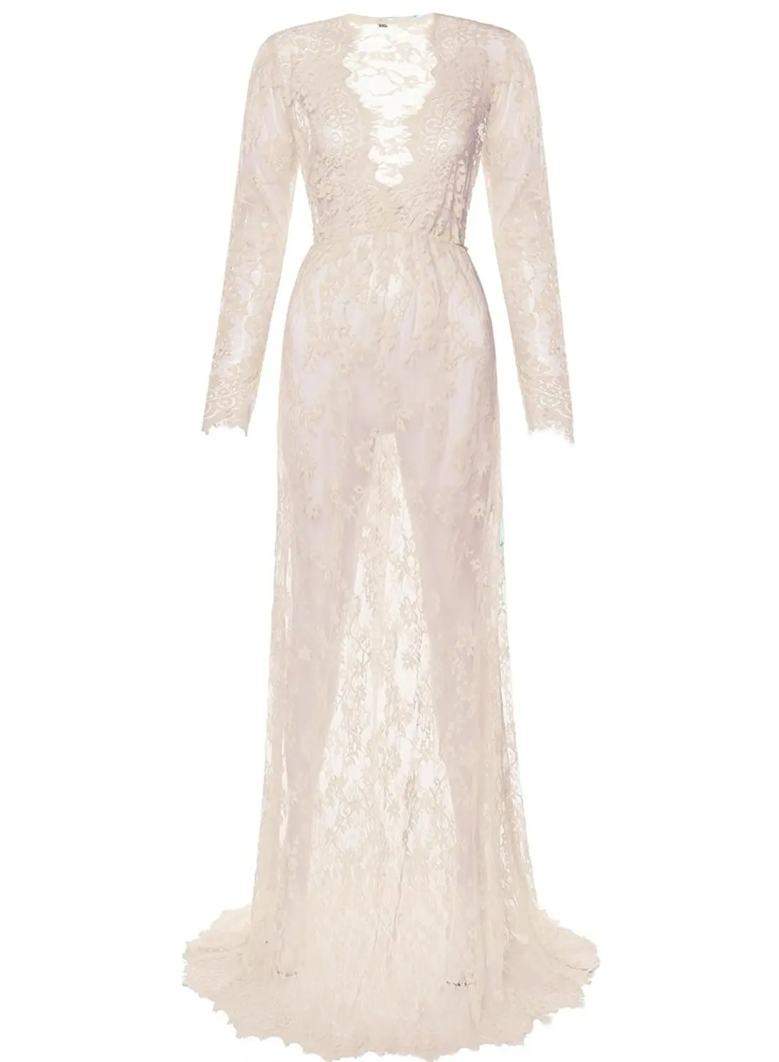 Sexy Deep V-Neck Long Sleeve Lace Beach See-Through Maternity Maxi Dress  Douche de bb Photographie de vtements de maternit - AliExpress 1501
