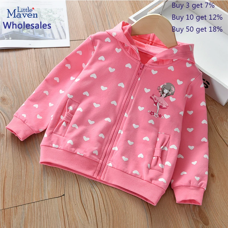 

Little maven Wholesale Baby Girls Jacket Coat Pretty Children 2024 Autumn Spring Casual Clothes Soft and Comfort Tops for Kids