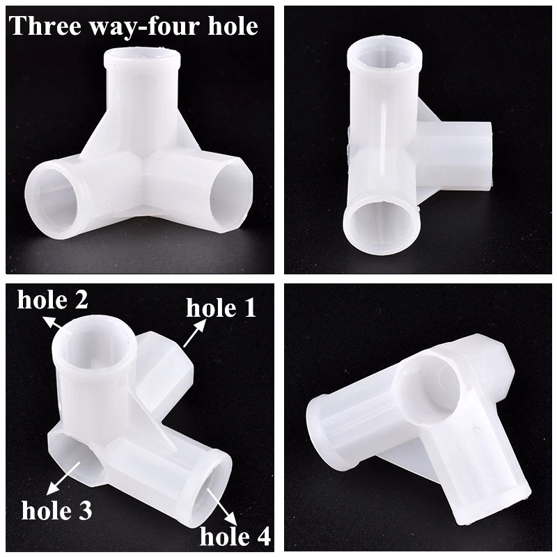 2-20Pcs Two TO Four Way Pipe Joint Plant Support Connector Wardrobe Fittings Shelf DIY Garden Plant Accessories Inner Dia 16mm