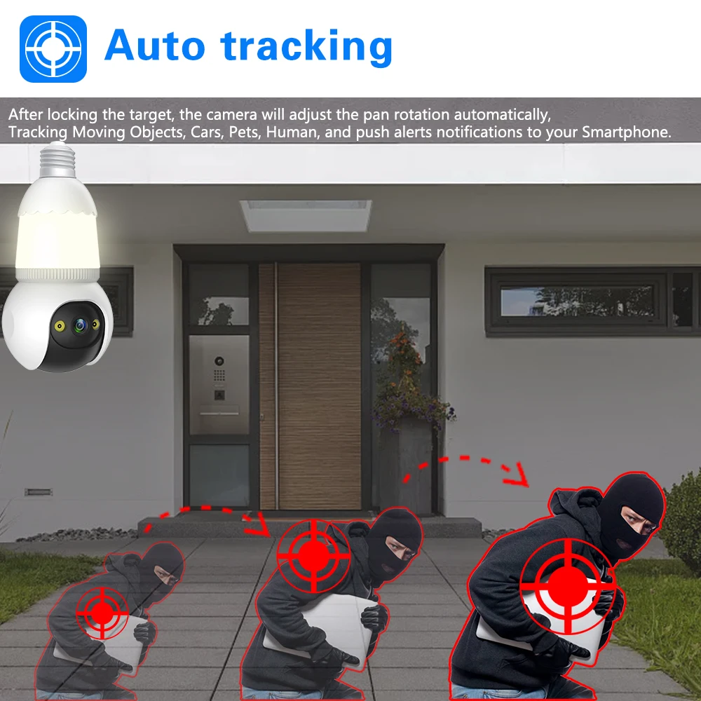 Imagem -03 - Tuya Wifi Floodlight Câmera Lâmpada de Parede do Jardim Câmera de Segurança ao ar Livre Auto Tracking Vida Inteligente Sensor Início Alarme Luz Áudio 5mp