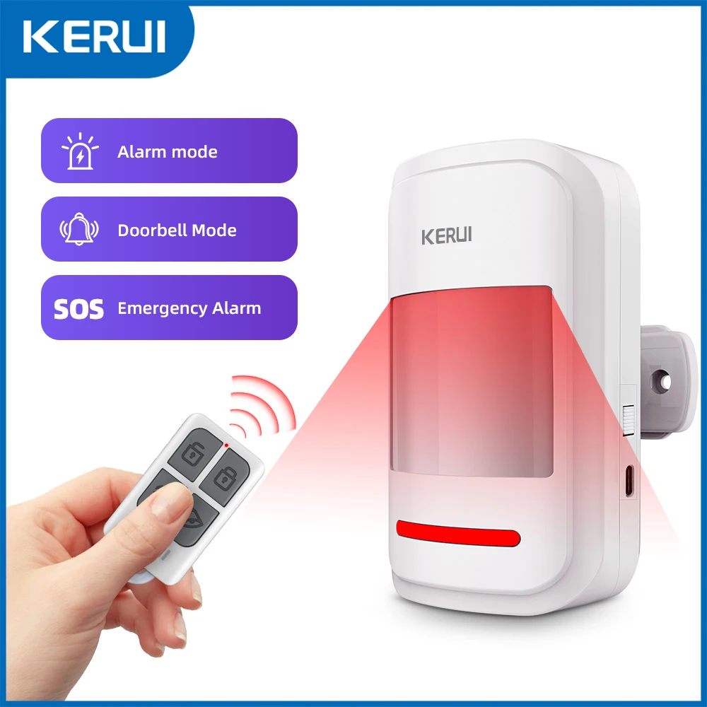 KERUI Motion Detector with Alarm, PIR Alarm System Motion Sensor with Remote Control Infrared Sensor Home Alarm for Shop Office