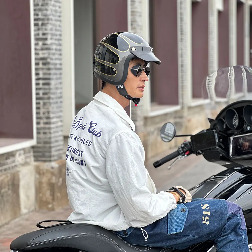 Double buckle motorcycle Open Face helmet Korea Japanese Style Retro TT&COCASCOS 500TX Helmet Small Shape Motorbike Helmet