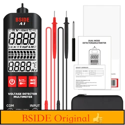 BSIDE A1 Mini Multimeter LCD Digital Tester Voltage Detector 2000 Counts DC/AC Voltage Frequency Resistance NCV True RMS Meter