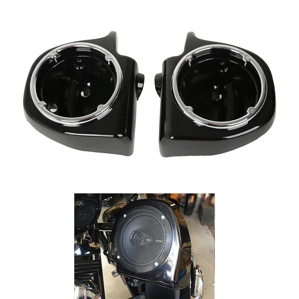 

6.5'' Speaker Pods Boxes Lower Vented Leg Fairings For Harley Touring Electra Glide Road King Street 1983-2013 2006 Motorcycle