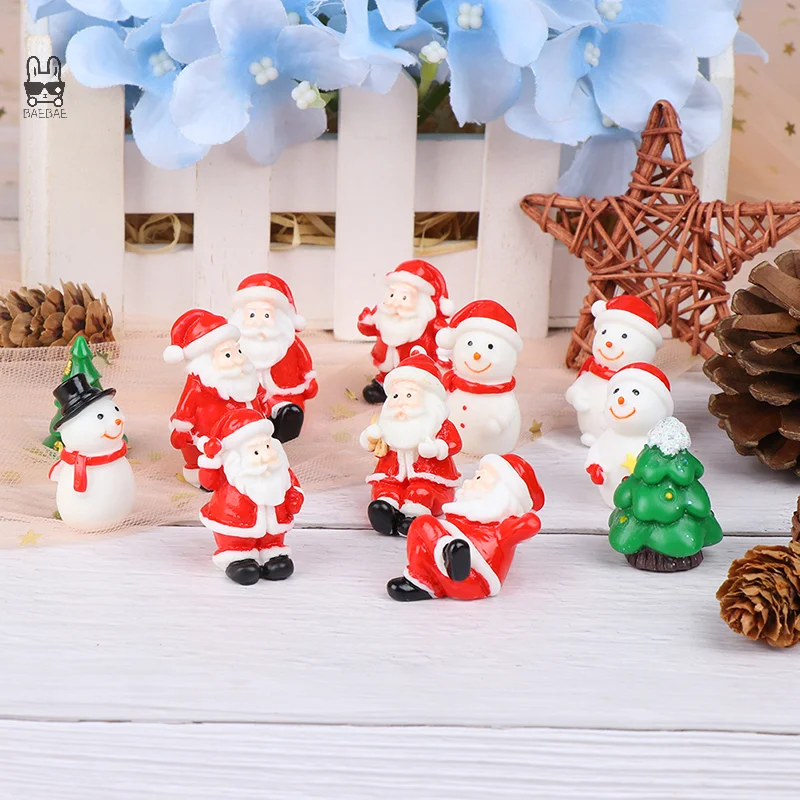 1pc Santa Claus bałwan ozdoby zewnętrzne mikro do dekoracji domu Boże Narodzenie prezent figurki miniaturowe dekoracje świąteczne