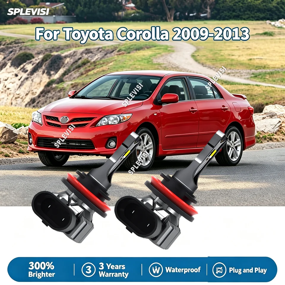 LED 75W Headlight Low Beam Bulbs 12v Plug and play easy installation replace halogen For Toyota Corolla 2009 2010 2011 2012 2013