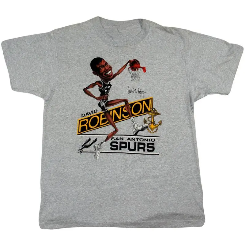 Camiseta gris de David Robinson, todas las tallas, caricatura Jj3795