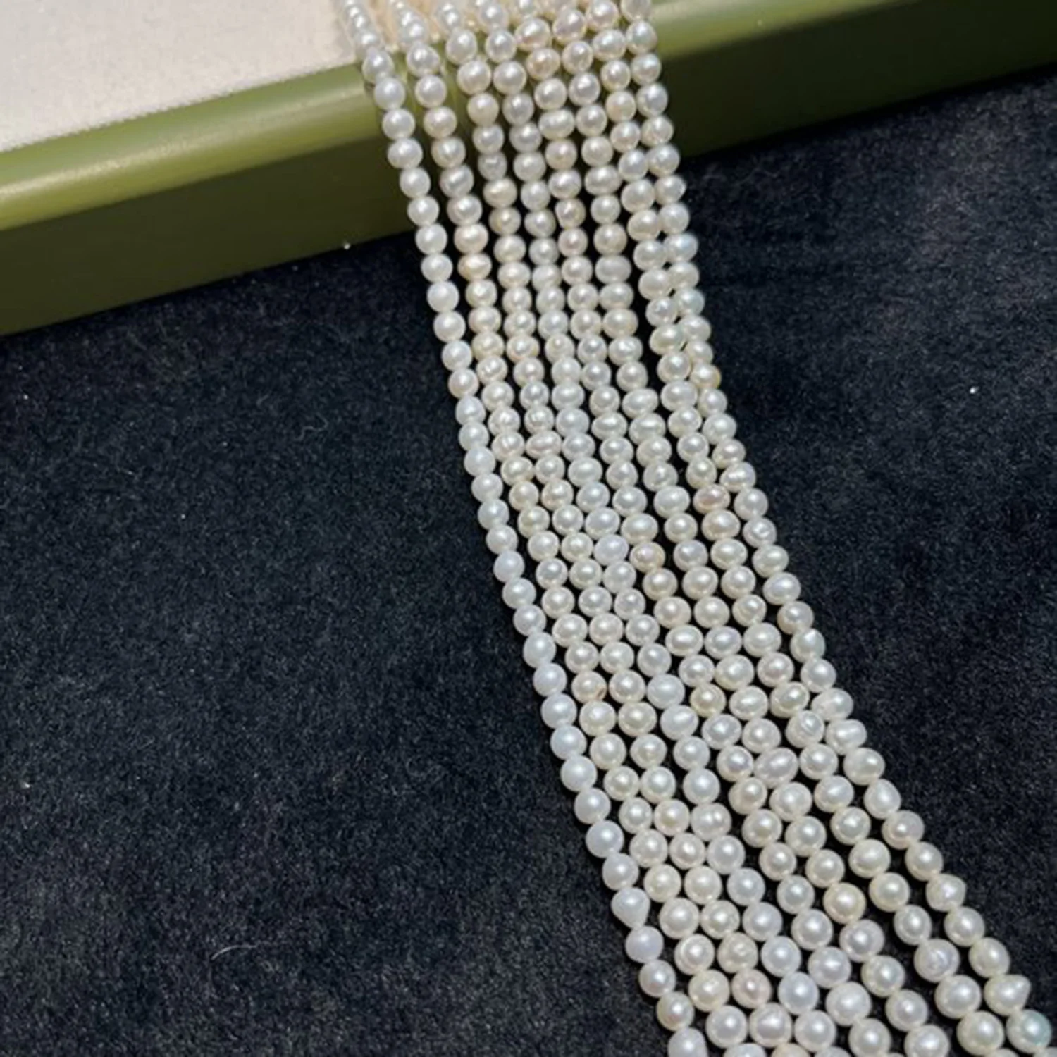 Natural Pearls 4-5mm round Freshwater White Necklace DIY Semi-Finished Baroque Jewelry Accessories for Wholesale
