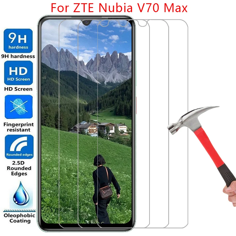 حافظة هاتف لهاتف zte nubia blade v70 max من الزجاج المقسى على nubiav70 bladev70 v 70 70v v70max غطاء خلفي 360 حافظة max واقية