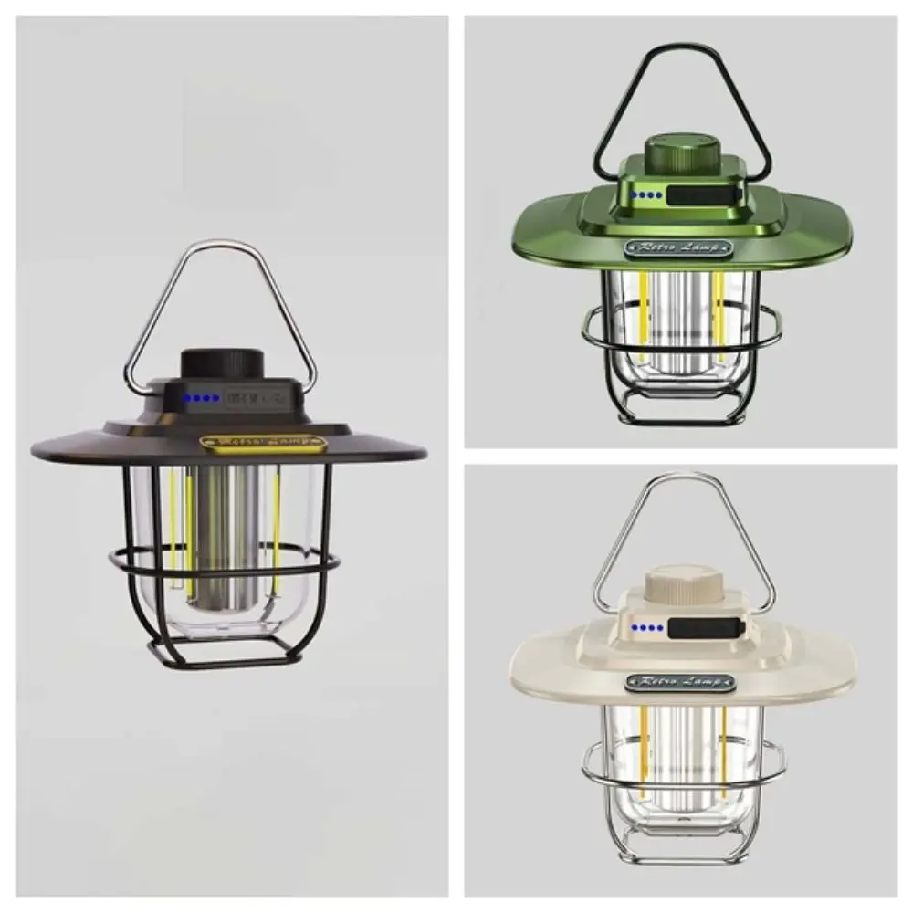 Portable Hanging Retro Camping Lantern Waterproof Dimmable Tent Lamp Energy Efficient LED Emergency Survival Lights Yard