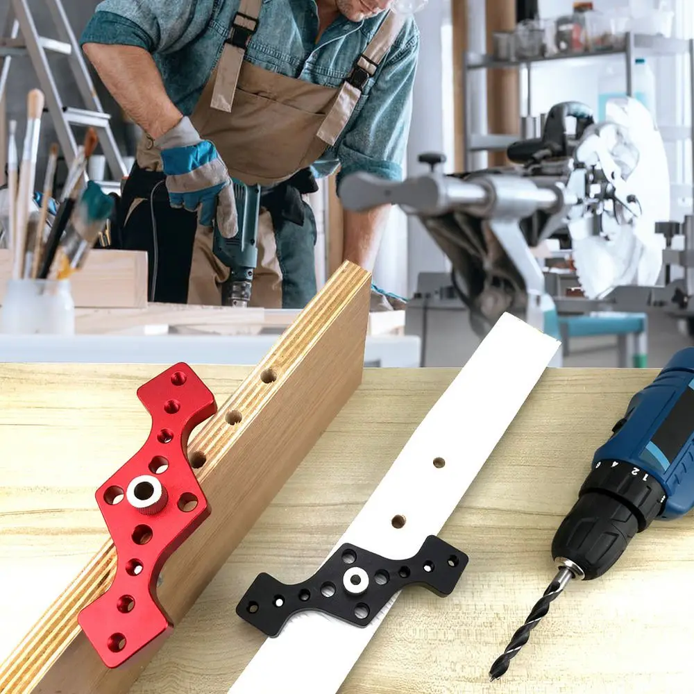 Adjustable Wood Drilling Locator Diamond Woodworking Jig Tool For Accurate Hole Alignment And Home DIY Craft Projects
