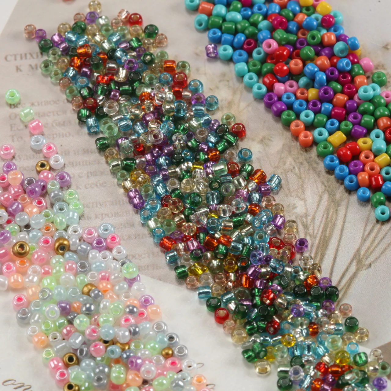 2mm Mixed Color Glass Seed Beads Rainbow Mini Round Beads DIY Jewelry Knitted Embroidery Crafts Accessories Loose Beads