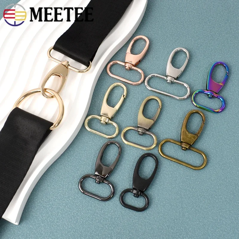 5Pcs 20-38mm Meetee Metal Bag Buckles Swivel Lobster Clasp for Handbag Strap Webbing Trigger Snap Clip Hook Hardware Accessories