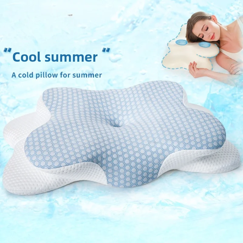 

Cooling Summer Butterfly Pillow Cervical Support Memory Foam Orthopedic Neck Cushion Sleeping Bed Viscoelastic Pad Relief Kissen