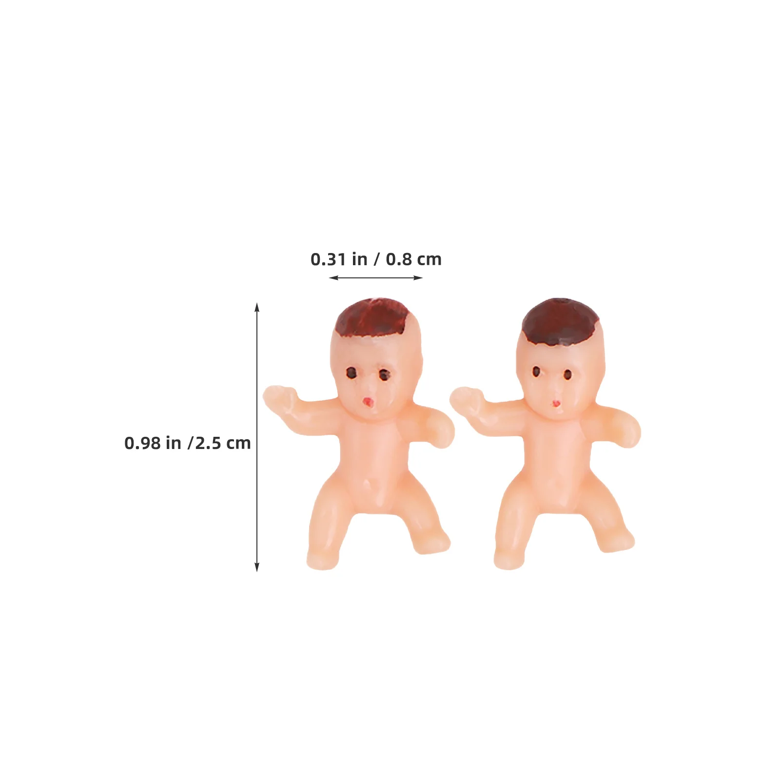 150 szt. Miniaturowe figurki niemowląt na okazję pełnego miesiąca życia, żywe dekoracje imprezowe do gier na baby shower, zastawy stołowej i torebek z upominkami.
