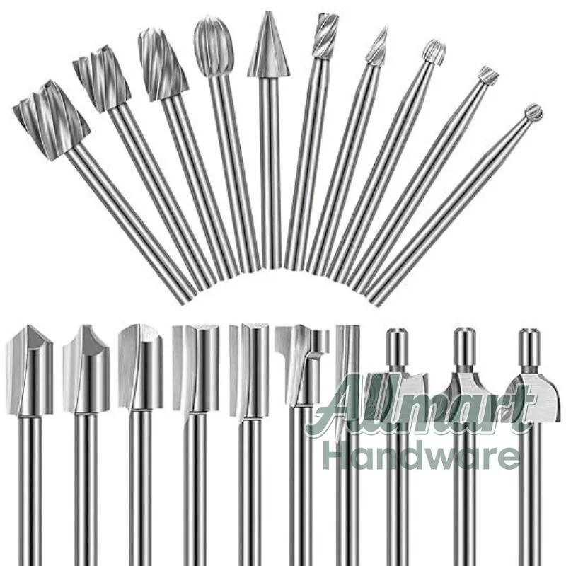 Carving Drill Bits for Wood Carving & Router Bits with 1/8 Inch (3mm) Shank, Woodworking Engraving Router Bit Set