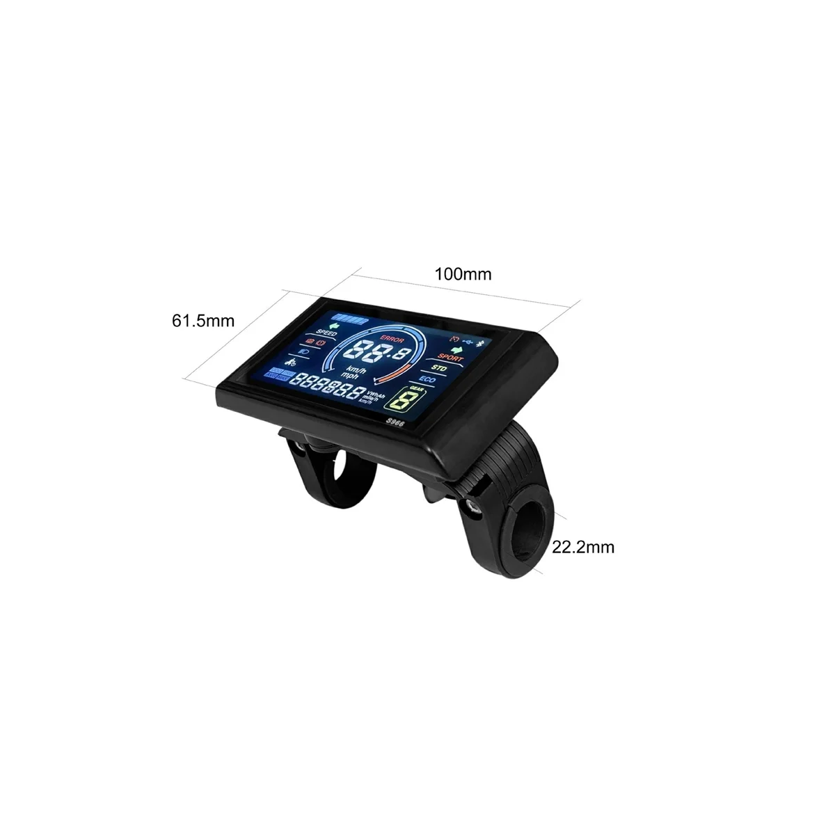 Electric Bike Display 24V-72V Waterproof LCD Display S966 Electric Bike Controller Panel Dashboard,Waterproof Connector