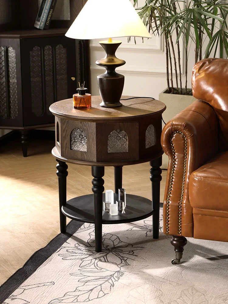 

FG10*French retro sofa next to the locker storage living room home small coffee table all solid wood antique style