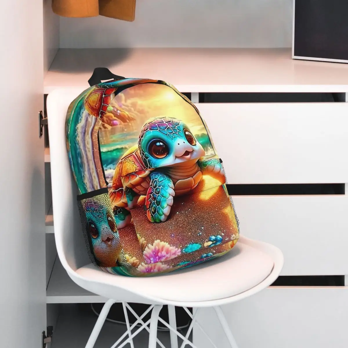 الكرتون السلحفاة نمط اللوحة على ظهره رائجة البيع Daypack سعة كبيرة صبي فتاة BookBag حقائب الكتف للرجال النساء حقيبة مدرسية