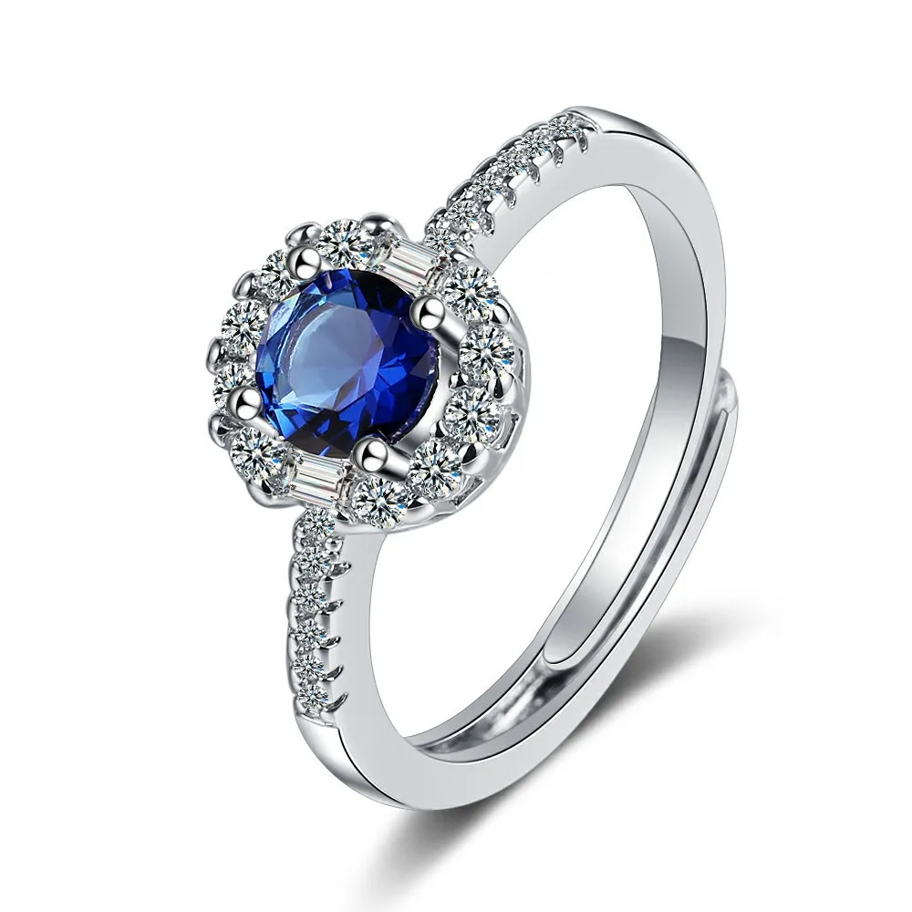 Ring aus 925er Silber mit glänzendem Zirkon für Damen, klassischer Hochzeitsschmuck, Sterlingsilber-Bänder, feines Modegeschenk, Party, hohe Qualität