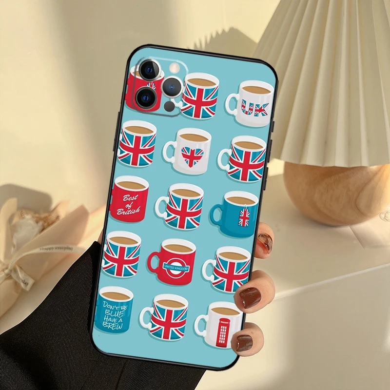 Union Jack British England UK Flag Case For iPhone 11 12 13 14 15 16 Pro Max Cover For iPhone 13 12 Mini XR X XS Plus