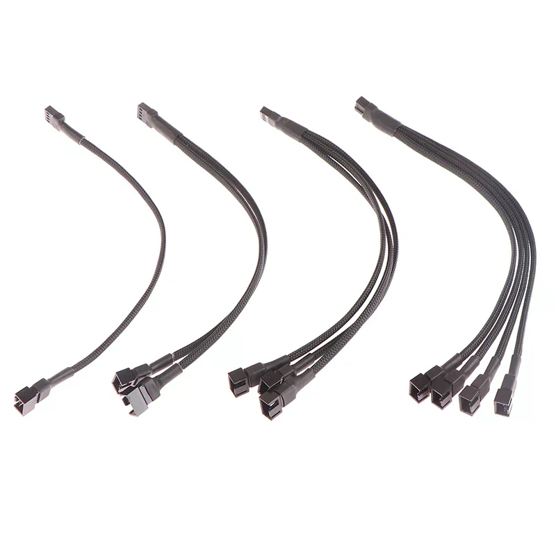 1pc Fan Splitter Cable 4pin Adapter Cable 1 To 1 2 3 4 Computer CPU Fan Splitter PC Fan Extension Power Accessories