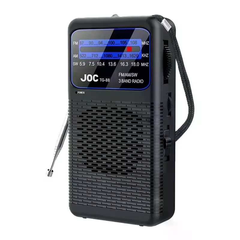 Portable FM/AM/SW Radio Battery FM Receiver Excellent Reception Clear Speaker With 3.5mm Headphone Jack LED Lighting For Elderly
