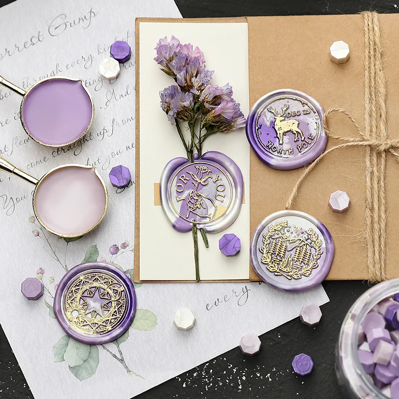 منحوتة نمط خمر ختم الشمع ختم المثمن الخرز للدعوات هدية الكريسماس صندوق المطاط ختم ديكور مجلة ختم